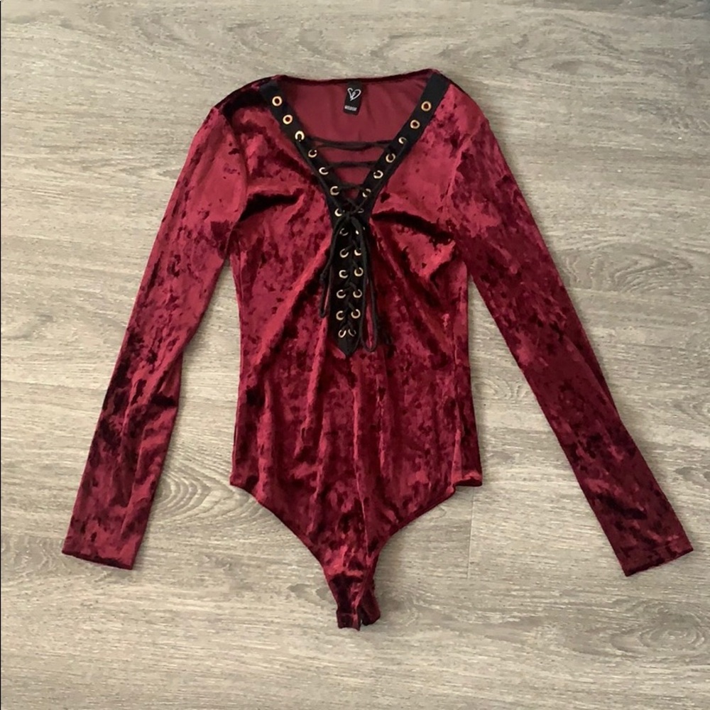 Velvet lace bodysuit
